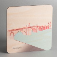 Holzpostkarte Heidelberg "Alte Brücke"