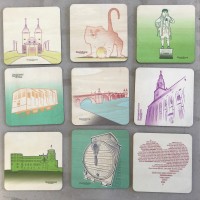 Holzpostkarte Heidelberg "alle 9 Motive"