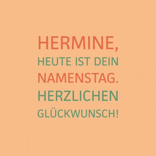 Holzpostkarte Namenstag "Hermine" / jeder andere Name